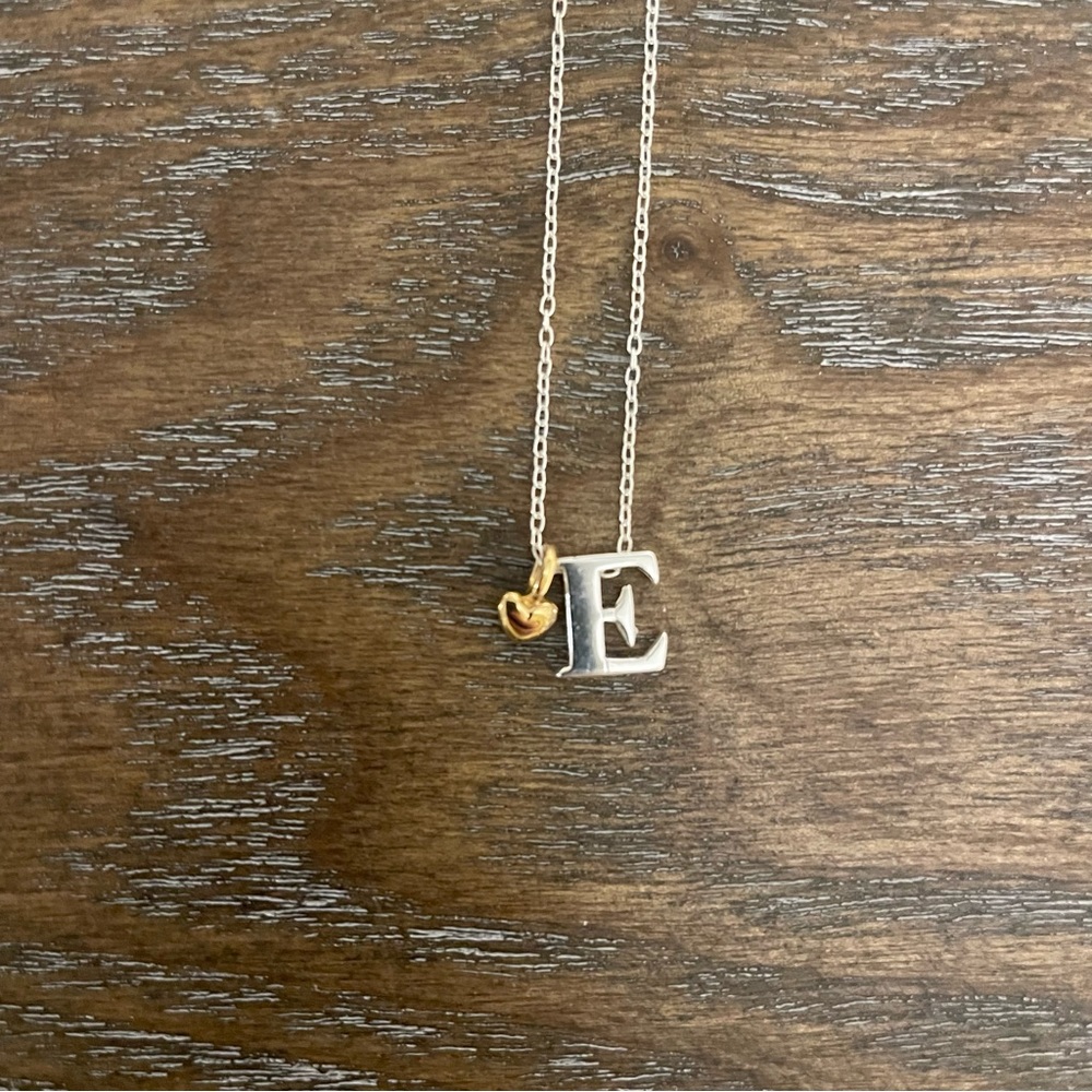 Monogram “E” Necklace With Heart